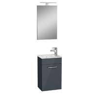  Fürdőszoba szett mosdókagylóval, tükörrel és világítással VitrA Mia 39x61x28 cm antracit fényes MIASET40A