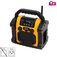SAL SAL BTWORKPRO munka- és szabadidő hangszóró, multimédia lejátszó, Bluetooth, LED lámpa, power bank, IP55, ütésálló