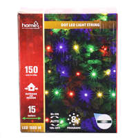 Home LED158DM DOT LED-es fényfüzér, kül- és beltéri, 150 db színes LED, 8 világítási mód, 15 m