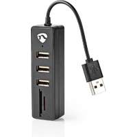 Nedis UHUBCU2320BK 2.0 USB HUB + SD / micro SD memóriakártya olvasó