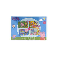 TR Peppa malac 4 az 1 ben Puzzle 12-13-20-24 darabos - Zöld