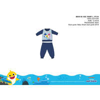 ExityKft. Baby Shark baba pizsama - jersey pamut pizsama - sötétkék - 86