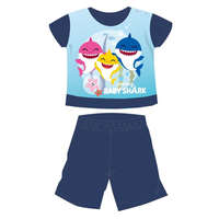 ExityKft. Baby Shark nyári rövid ujjú baba pizsama - pamut jersey pizsama - sötétkék - 86