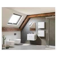 Savinidue Zaffiro 60cm-es két ajtós fürdőszobaszekrény fényes fehér + mosdó