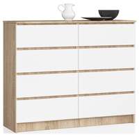 Akord Furniture Komód - Akord Furniture K120-8 - sonoma tölgy / fehér