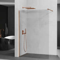 Mexen Mexen Kioto walk-in zuhanyfal - átlátszó üveg / rosegold profil - 80 cm (800-080-101-60-00)