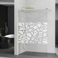 Mexen Mexen Kioto walk-in zuhanyfal - átlátszó - dekorbetéttel üveg / arany profil - 90 cm (800-090-101-50-85)