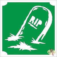 Mk Kreatív Stúdió 5x5 cm-es Csillám tetoválás sablon - RIP sír 292