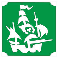 Mk Kreatív Stúdió 5x5 cm-es Csillámtetoválás sablon - Kalóz hajó 410