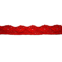 ACH Csipke 100% pamut 2 cm-es piros
