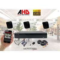  Monitorrs Security - AHD kamerarendszer 3 kamerával 2 Mpix - 6030K3