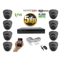  Monitorrs Security - IP Dóm kamerarendszer 8 kamerával 5 Mpix GD - 6081K8