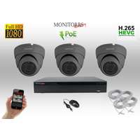  Monitorrs Security - IP Dóm kamerarendszer 3 kamerával 2 Mpix - 6169K3