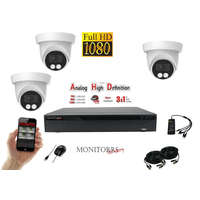 Monitorrs Security - AHD dóm kamerarendszer 3 kamerával 2 Mpix - 6196K3