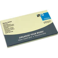 Info Öntapadós jegyzettömb, INFO Notes, 125x75 mm, 100 lapos, sárga