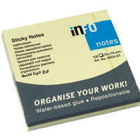 Info Öntapadós jegyzettömb, INFO Notes, 75x75 mm, 100 lapos, sárga