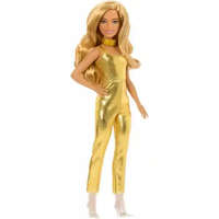 Mattel Mattel Barbie baba arany színű ruhában, Fashionistas