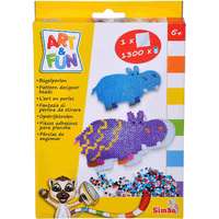 Simba Toys Simba Toys Art & Fun - 1300 darabos vasalható gyöngykészlet víziló alakú sablonnal