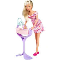 Simba Toys Steffi Love - Interaktív terhes Steffi baba kisbabával, Hello Baby