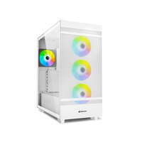Sharkoon Sharkoon Számítógépház - Rebel C50 RGB White (fehér; ablakos; ATX, 4x120mm RGB ventilátor; 2xUSB3.0; 1xUSB 3.2; I/O)