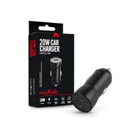 Maxlife Maxlife szivargyújtós töltő adapter Type-C bemenettel - 20W - Maxlife MXCC-04 PD3.0 + QC3.0 Car Charger - fekete