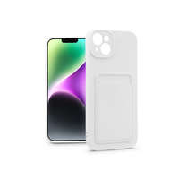 Haffner Apple iPhone 14 Plus szilikon hátlap kártyatartóval - Card Case - fehér