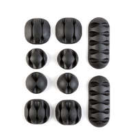 Delight Delight Vezeték rögzítő szett - öntapadós - fekete - 10 db / csomag (05557)