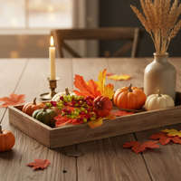 Őszi dekoráció - tök, bogyó, falevél - 24 cm - 2 db / csomag (59022)
