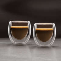 Duplafalú üveg csésze - 80 ml - 2 db / doboz (57176H)