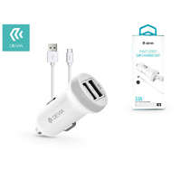 Devia Devia 2xUSB szivargyújtó töltő adapter + USB - Type-C kábel 1 m-es vezetékkel - 5V/3,1A - Devia Smart Series Car Charger Suit - fehér
