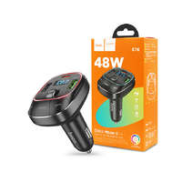 Hoco HOCO Bluetooth FM-transmitter/szivargyújtó töltő - 2xUSB + MP3 + PD45W + QC 3.0- HOCO E76 - fekete