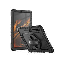 Tech-Protect Samsung SM-T970/T976 Galaxy Tab S7+ / SM-X800/X806 Tab S8+ 12.4 ütésálló tablet tok 360 fokos védelemmel, 4H kijelzővédő üveggel - Tech-Protect Solid - fekete (ECO csomagolás)