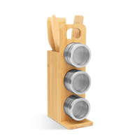 Bewello Bewello Mágneses fűszertartó - bambusz eszköz szettel - 7 részes - 80 x 135 x 275 mm (BW1007)