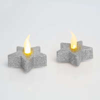 Family Family LED-es teamécses - CSILLAG alakú - ezüst színű - 2 db / bliszter (55244S)