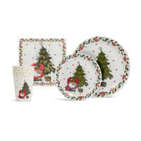 Family Family Karácsonyi papír teríték szett - 12 tányér, 6 pohár, 20 szalvéta (58224B)