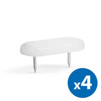  Műanyag bútor csúszótalp - szeggel, fehér - 43 x 18 mm - 4 db / csomag (56211)