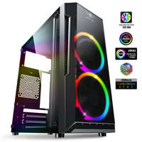 SPIRIT OF GAMER Spirit of Gamer Számítógépház - Deathmatch 3 RGB (fekete, ablakos, 2x12cm, ventilátor mATX, ITX, 1xUSB3.0, 2xUSB2.0)