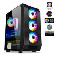 SPIRIT OF GAMER Spirit of Gamer Számítógépház - Rogue VI RGB (fekete, ablakos, 8x12cm ventilátor, alsó táp, ATX, 1xUSB3.0, 2xUSB2.0)