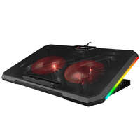 RAMPAGE Rampage Notebook Hűtőpad 17"-ig - AD-RC12 GAMEZONE (2*12cm venti, 100rpm, RGB LED) Fekete