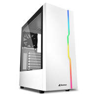 SHARKOON Sharkoon Számítógépház - RGB Slider White (fehér; üveg oldal; alsó táp; ATX; 6x120mm; 2xUSB3.0; 1xUSB2.0; I/O)