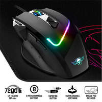 SPIRIT OF GAMER Spirit of Gamer Egér - PRO-M3 RGB (Optikai, 7200DPI, 8 gomb, súlyozható, harisnyázott kábel, fekete) + egérpad