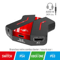 SPIRIT OF GAMER Spirit of Gamer Egér/Billentyűzet adapter konzolokhoz - SOG-CONV2 (Audio, 3x USB-A, 2x USB-C, Nintendo/PS4/PS3/Xbox One)