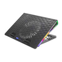 VERTUX Vertux Notebook hűtőpad - ARCTIC (Max.: 17", állítható, 22dB, 18cm venti, 8000rpm, 2xUSB 3.0, RGB LED, fekete)