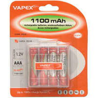 Vapex Vapex 4db AAA méretű NiMH mini ceruza akkumulátor 1.2V 1100mAh akkutartó