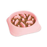 Yummie Yummie Etetőtál habzsolásgátlóval - 20 x 20 x 4,5 cm - korall (60061B)
