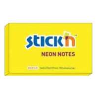 STICK&#039;N Öntapadós jegyzettömb STICK&#039;N (21135) 76X127mm neon sárga 100lap