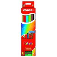 Kores Színes ceruza készlet, háromszögletű, vastag, Kores Jumbo, 6 különböző szín, 6 db/készlet (IK93506)