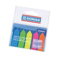 Donau Jelölőcímke, műanyag, nyíl forma, 5x25 lap, 12x45 mm, Donau, neon szín 125 lapos