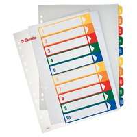 Esselte Regiszter, műanyag, A4 Maxi, 1-10, nyomtatható, Esselte, áttetsző (100213)