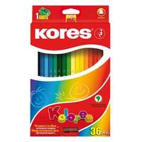 Kores Színes ceruza készlet, háromszögletű, Kores Triangular, 36 különböző szín, 36 db/készlet (IK100336)